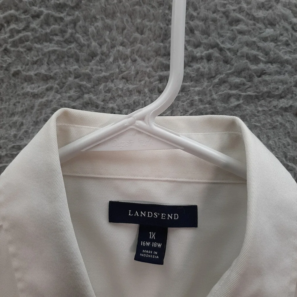 Kwik Star Shirt Womens 1X White Replacement Employee Uniform Workwear Button Up - Picture 7 of 8